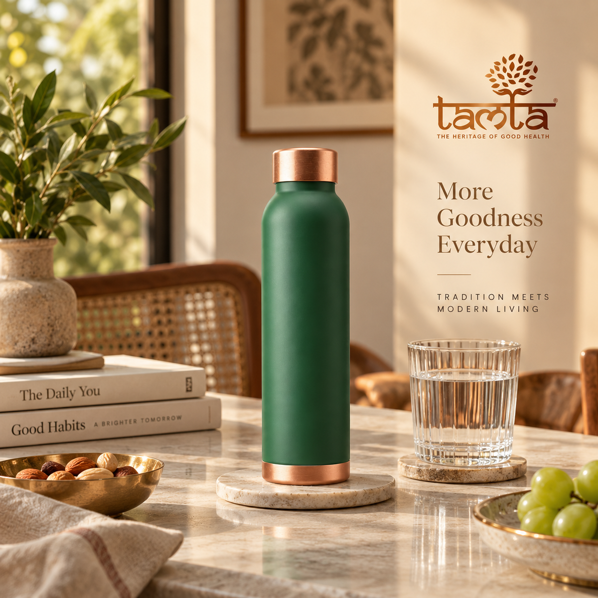 TIVRA Classic Matte Copper Bottle – 950 ml