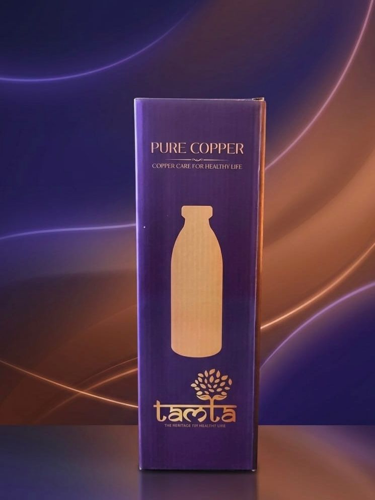 Tamtaware Handcrafted Pure Copper Water Bottle 950 ml – Dual Finish Smooth & Hammered