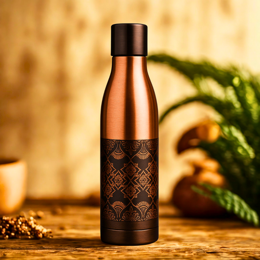 TAVYA Designer Copper Bottle – Glossy Finish