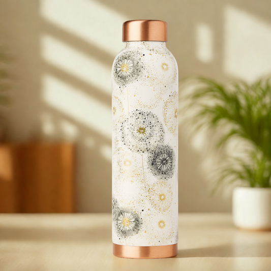 TIVRA Meena Floral Copper Bottle