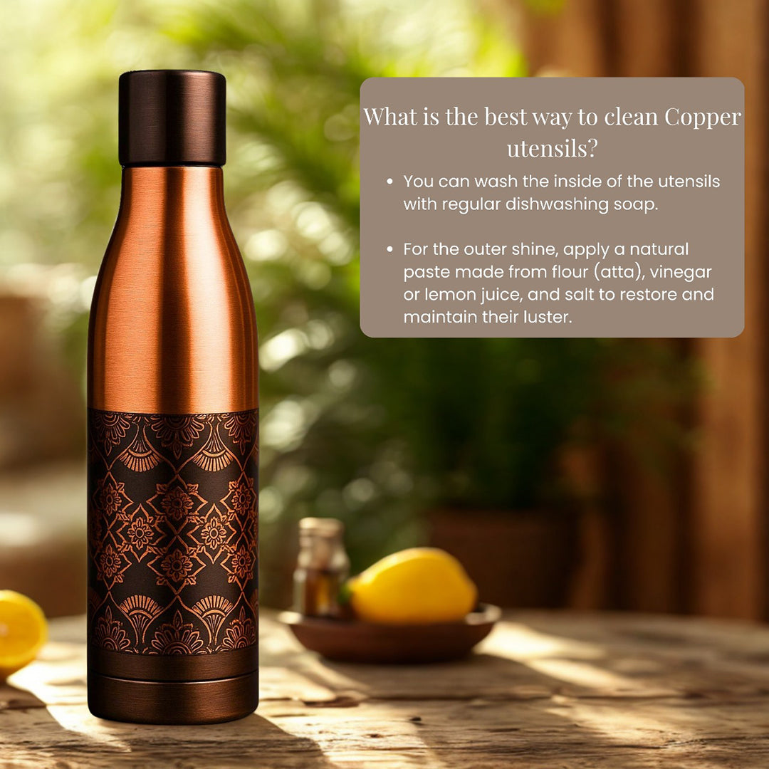 ETCHING Heritage Copper Bottle – Classic Matte Design