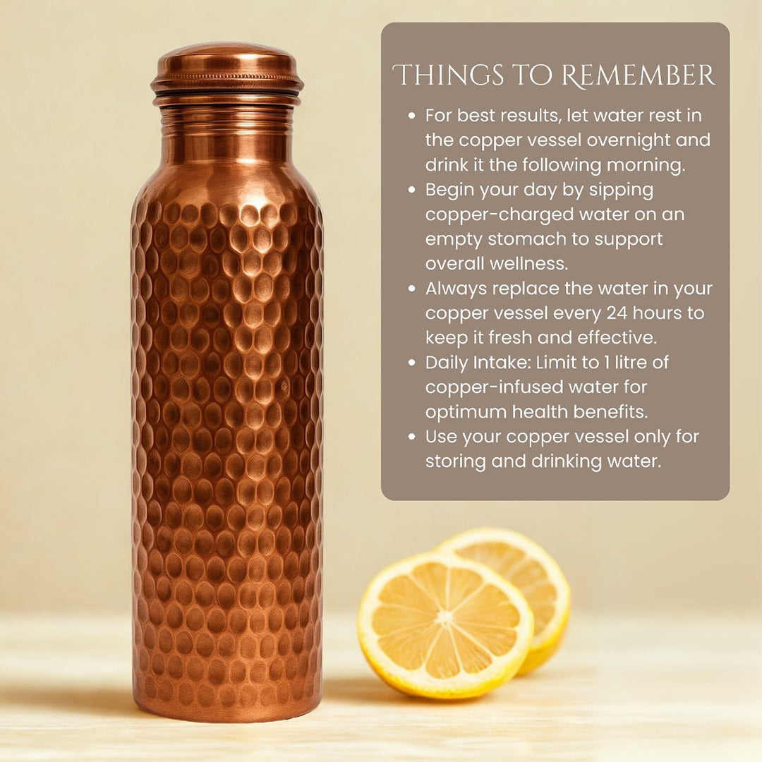 TIVRA Meena Floral Copper Bottle