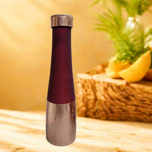 TIVRA Silk Copper Bottle – Half-Hammered Red Edition