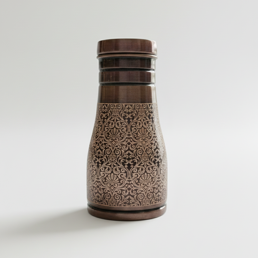 SURAI Handcrafted Copper Matka – Model #S005 (950 ml, Matte Finish)