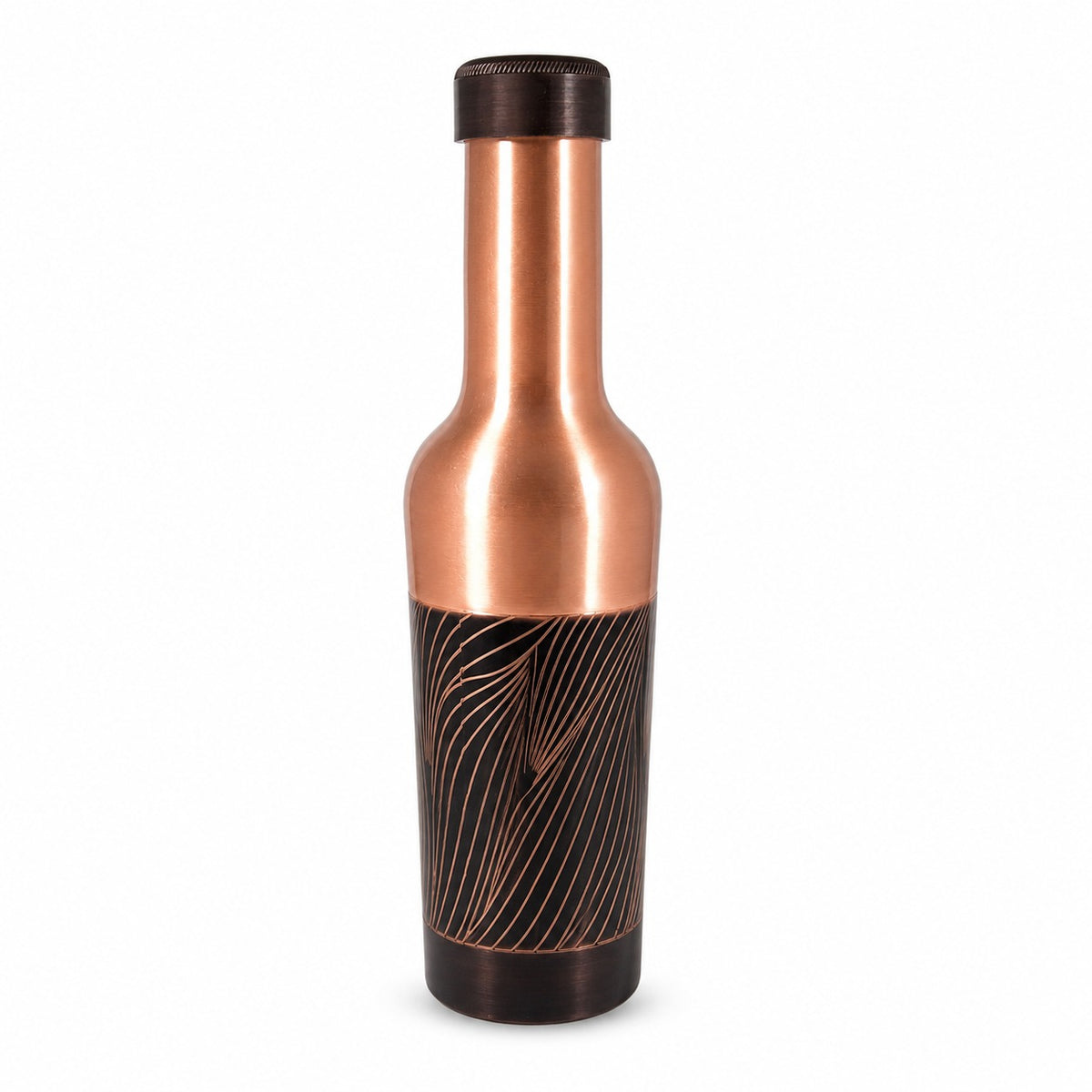 Tamtaware Handcrafted Pure Copper Water Bottle 1000 ml – 1 Litre Long Neck Etched Flask