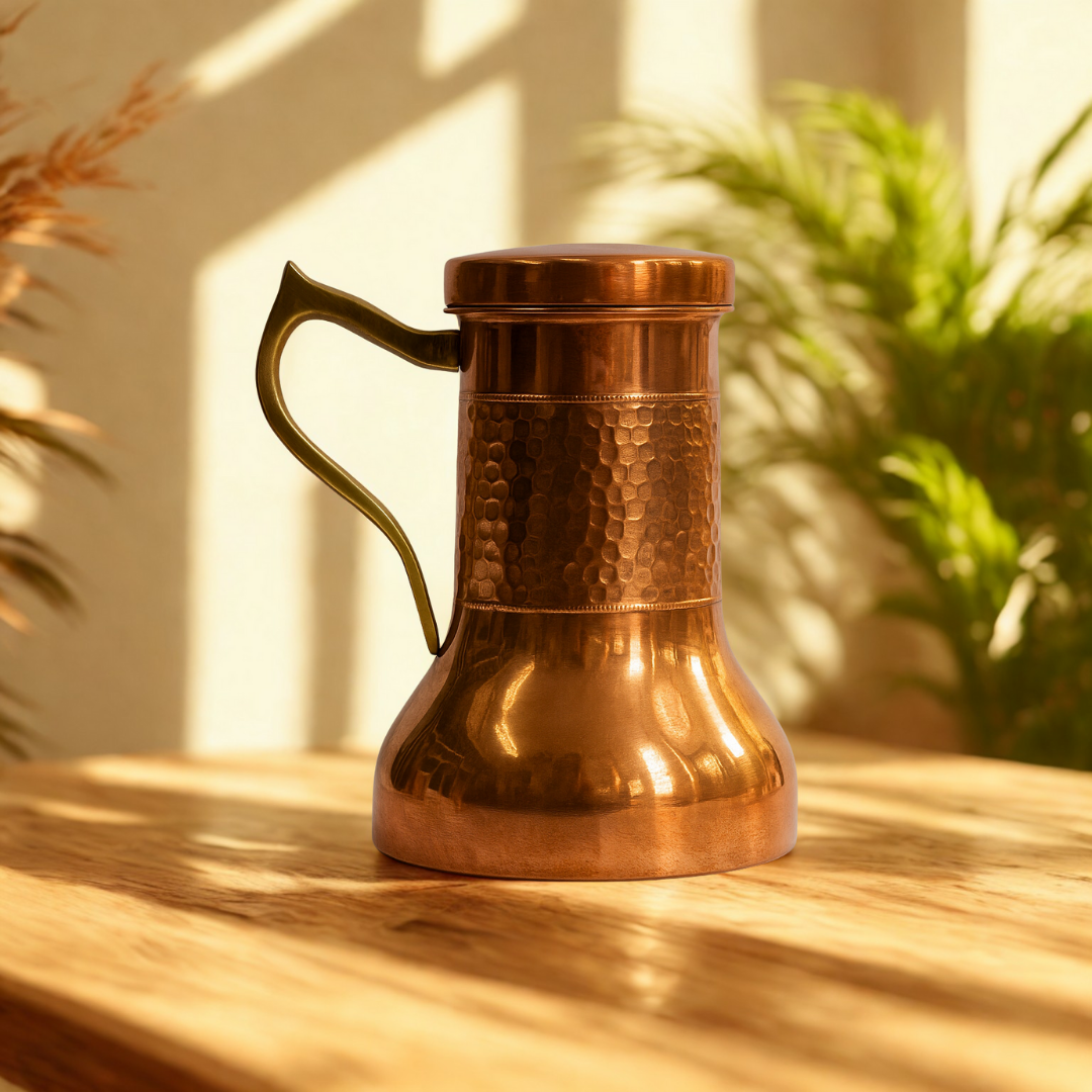 TATVA Handled Copper Bottle – Model #H012 (950 ml)