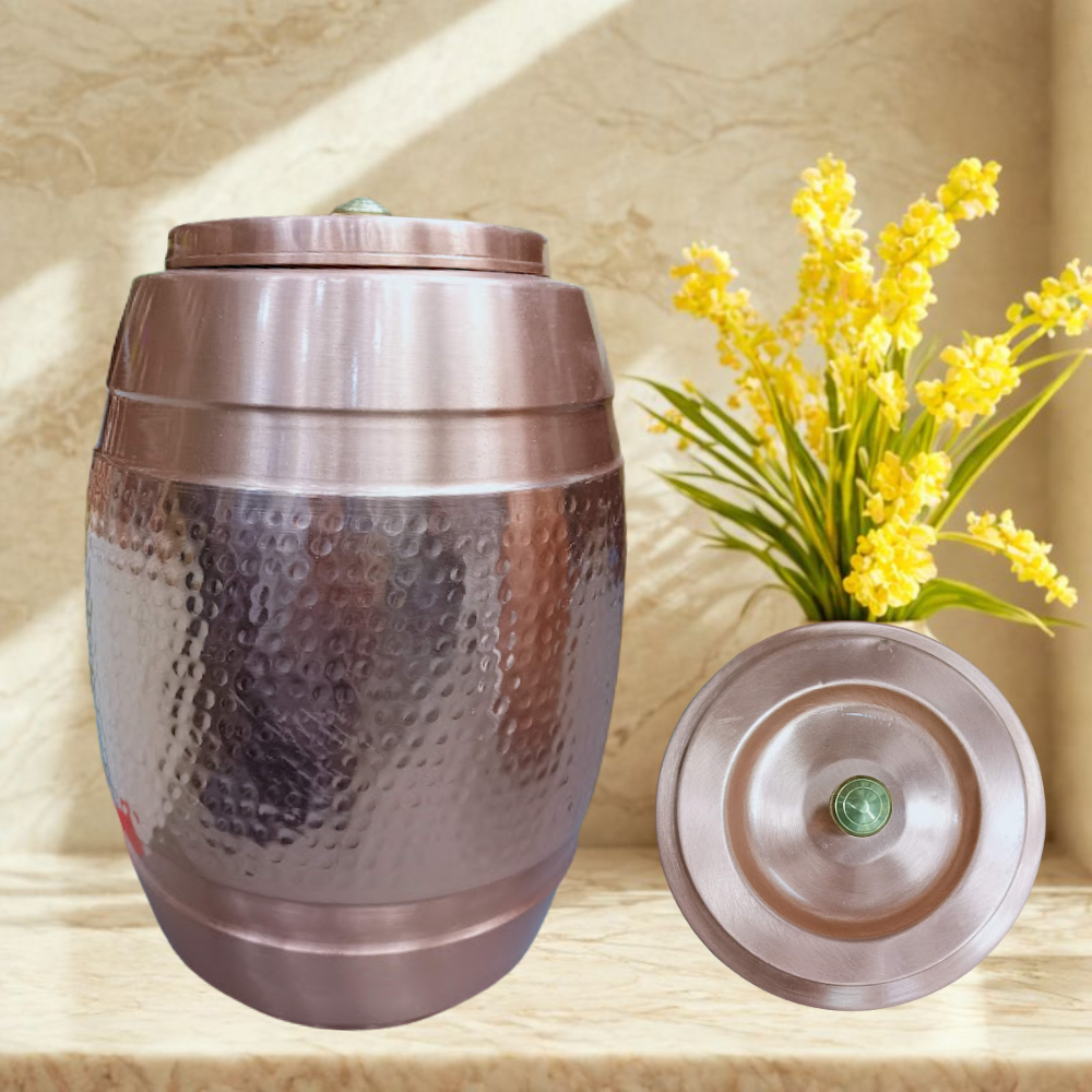 Tatva Hammered Copper Jar  8 Litres - अमृत