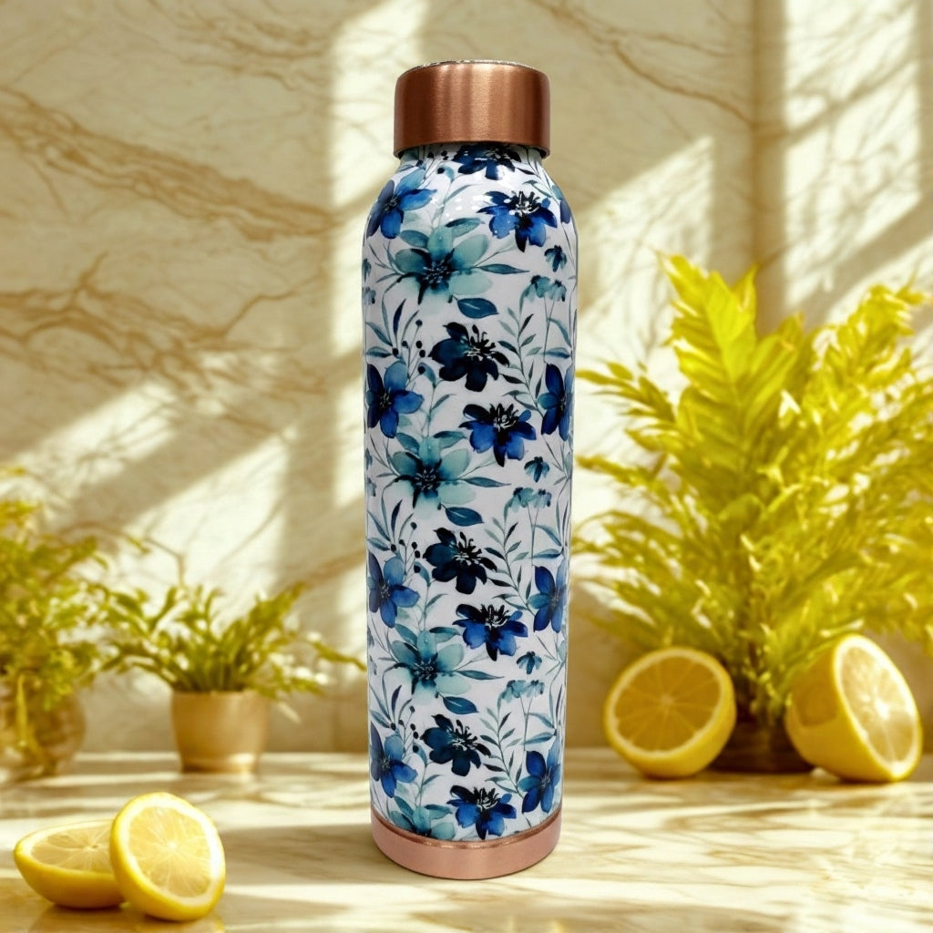 TIVRA Meena Floral Copper Bottle (#T025)
