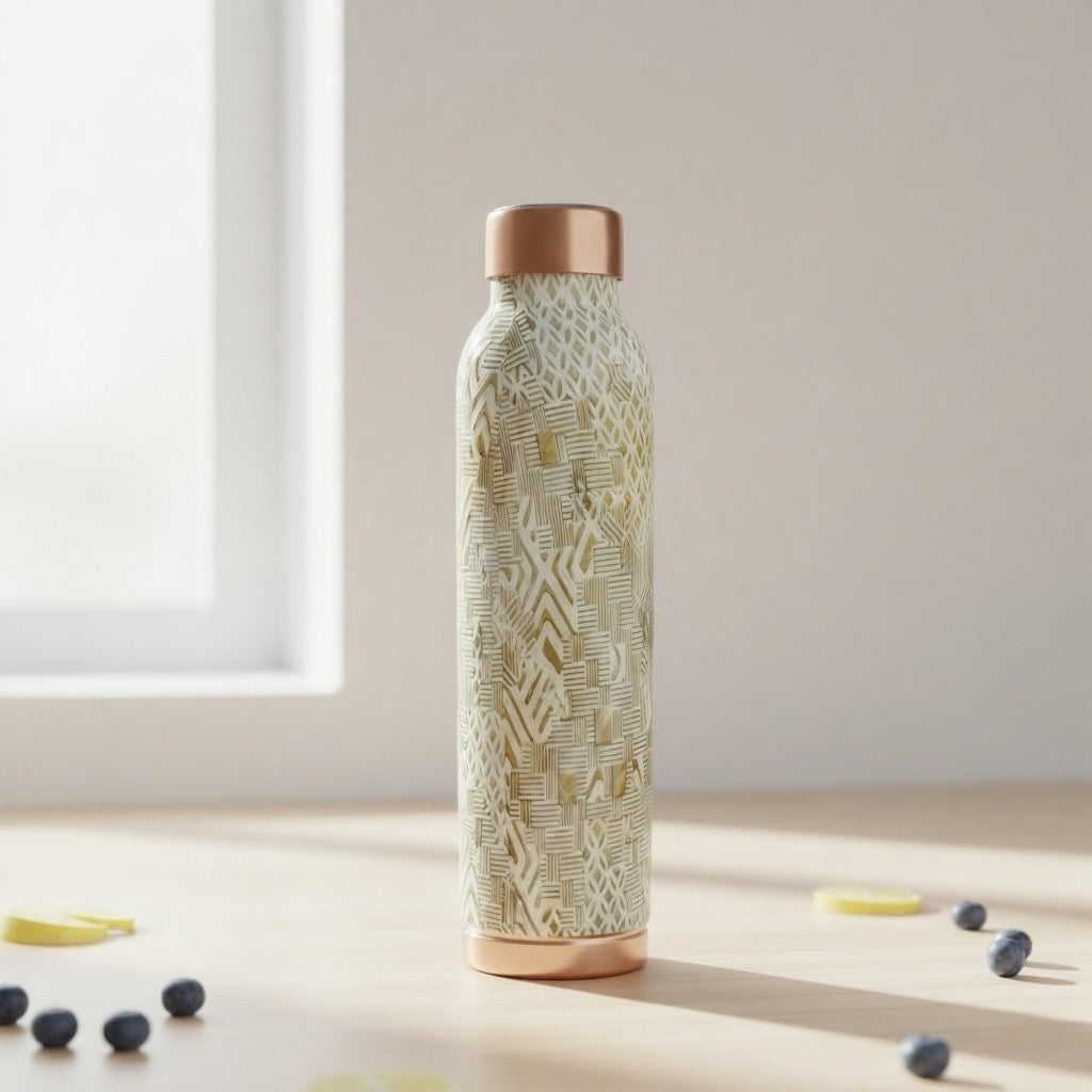 TIVRA Meena Floral Copper Bottle (#T026)