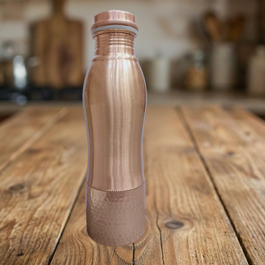 TATVA Ergonomic Copper Bottle – Half Hammered