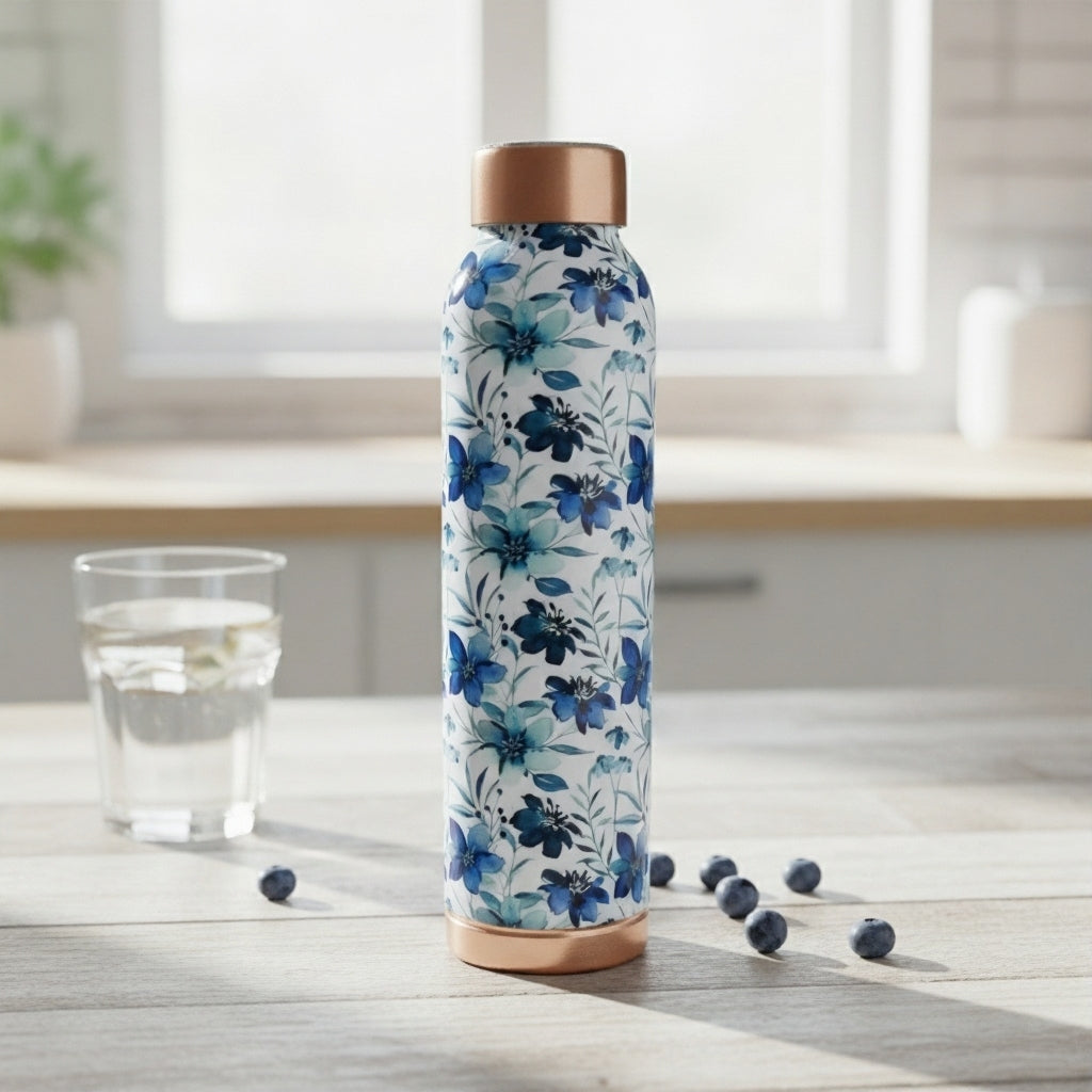 TIVRA Meena Floral Copper Bottle (#T025)