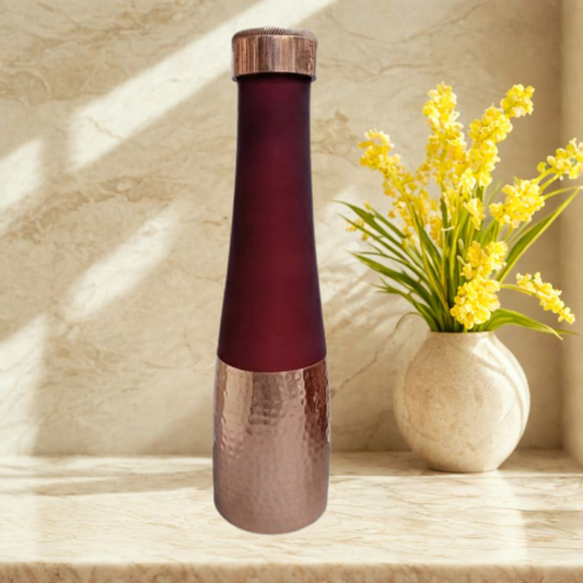 TIVRA Silk Copper Bottle – Half-Hammered Red Edition