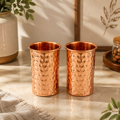 Tamtaware Tarang Handcrafted Hammered Pure Copper Glass #G003