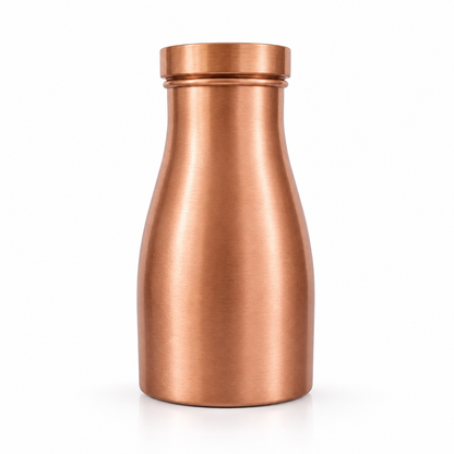 Tamtaware Pure Copper Bedside Carafe with Glass Lid (1000 ml) – Matte Satin Surahi Set