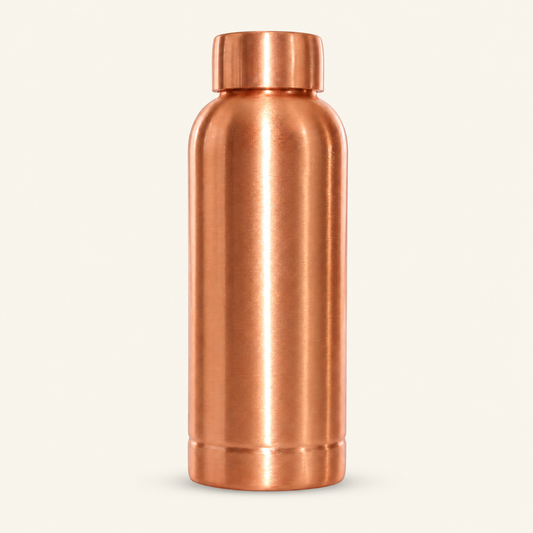 Tamtaware Handcrafted Compact Pure Copper Water Bottle 500 ml – Brushed Matte Flask