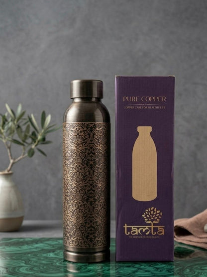 ETCHING Heritage Copper Bottle Antique Etched Gloss Edition 950 ml E004 - शुद्ध