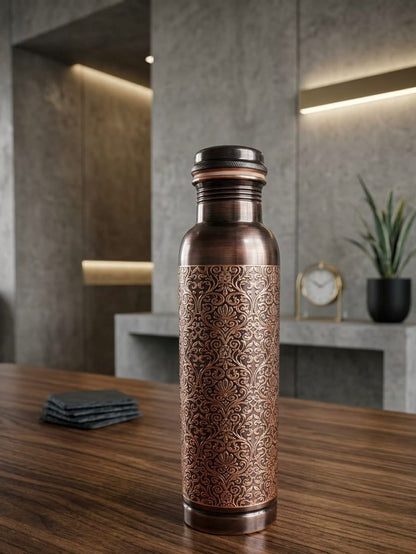 ETCHING Heritage Copper Bottle – Royal Matte Etch Edition 950 ml E005 - स्वास्थ्य