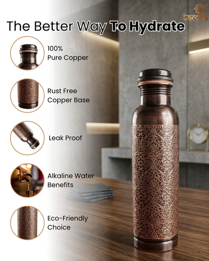 ETCHING Heritage Copper Bottle – Royal Matte Etch Edition 950 ml E005 - स्वास्थ्य