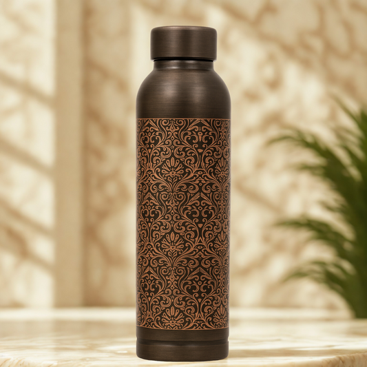 ETCHING Heritage Copper Bottle – Antique Etched Gloss Edition