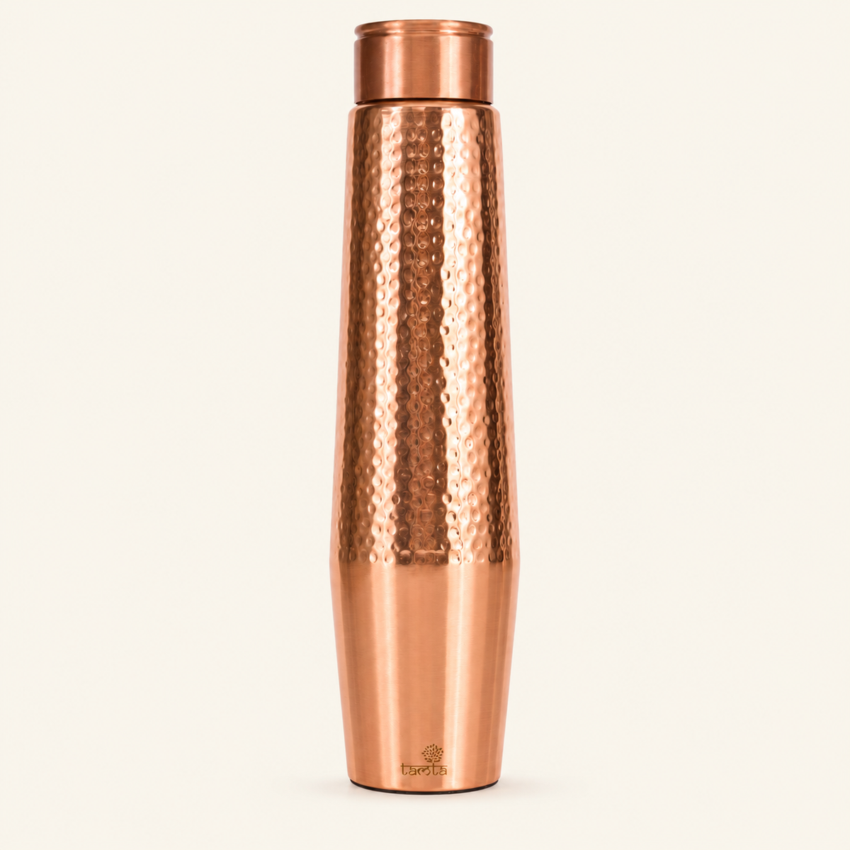 Tamtaware Handcrafted Pure Copper Water Bottle 950 ml – Dual Finish Hammered Upper