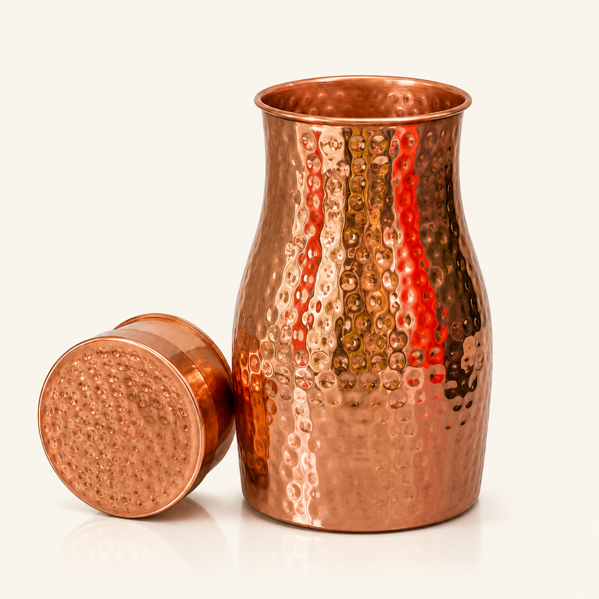 Tamtaware Tatva Pure Copper Water Bottle (1100 ml) – Hammered Finish Leak-Proof