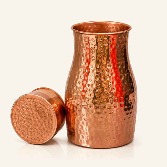 Tamtaware Tatva Pure Copper Water Bottle (1100 ml) – Hammered Finish Leak-Proof