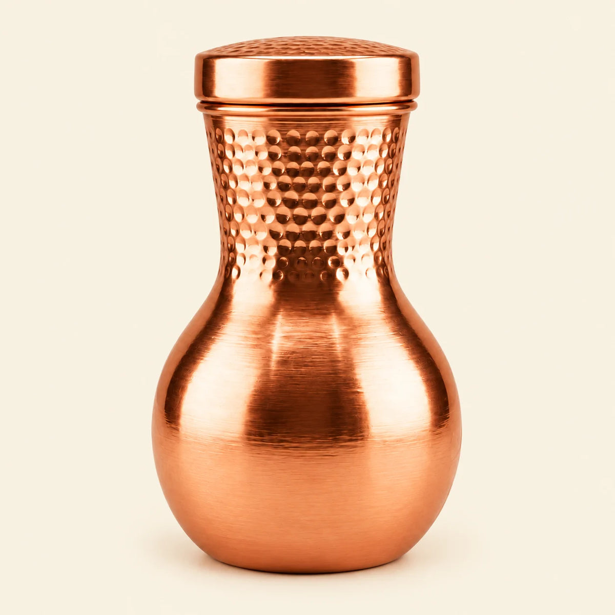 Tamtaware Pure Copper Water Pot Carafe (950 ml) – Matte Finish with Hammered Neck