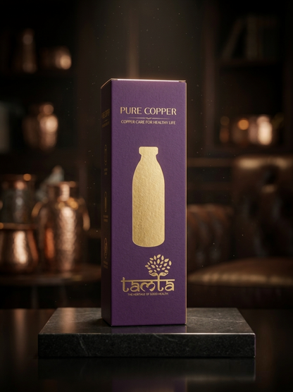Crafted Copper Bottle – Half Hammered 950 ml H021 - विरासत