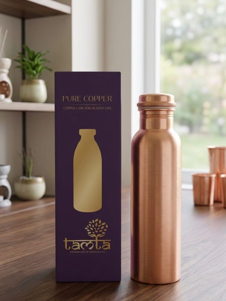 Pure Copper Water Bottle Tamra P001 Matte Finish, 950 ml धरोहर