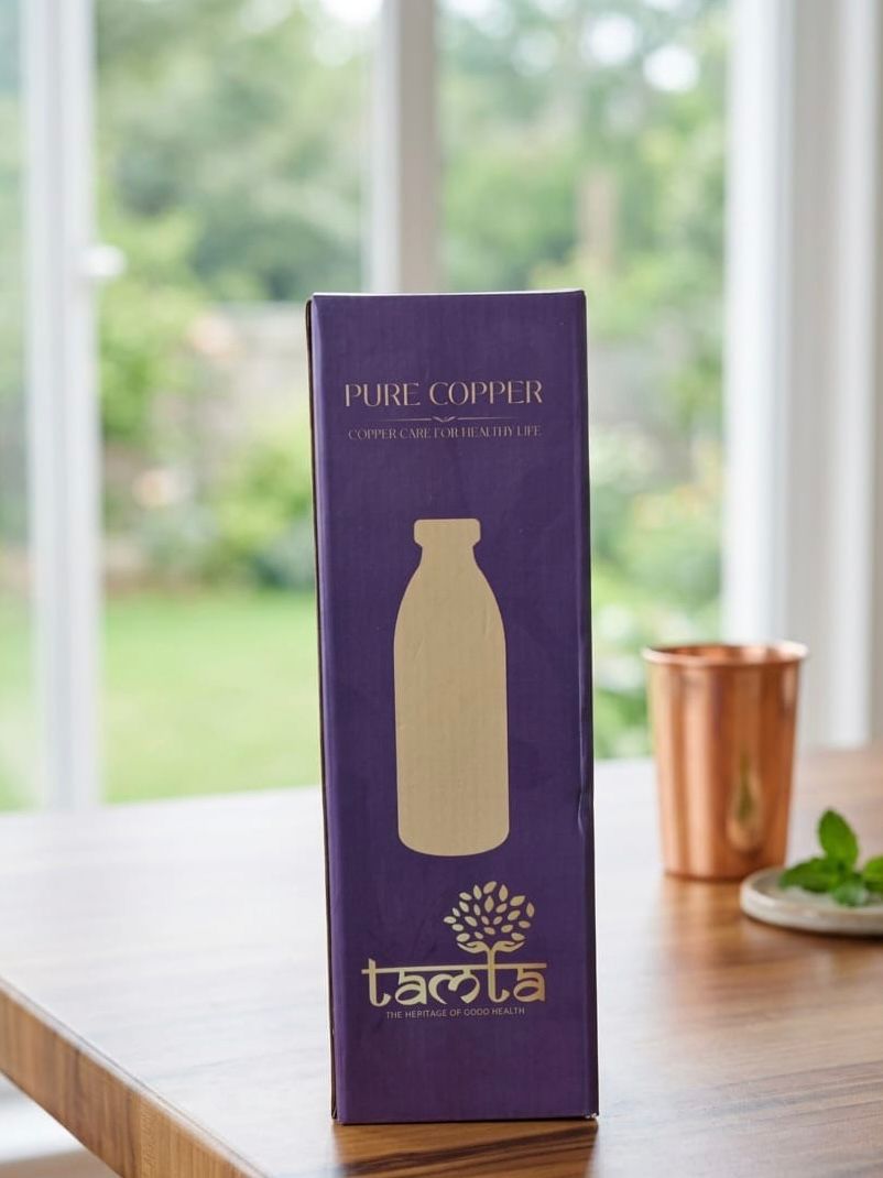 Pure Copper Water Bottle Tamra P001 Matte Finish, 950 ml धरोहर