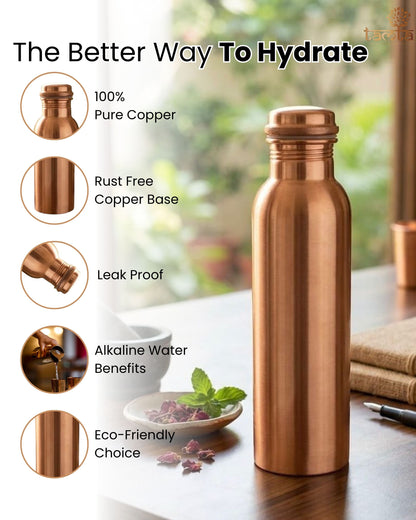 Pure Copper Water Bottle Tamra P001 Matte Finish, 950 ml धरोहर