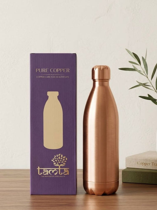Pure Copper Water Bottle Tamra P004 Glossy Finish 950 ml धरोहर