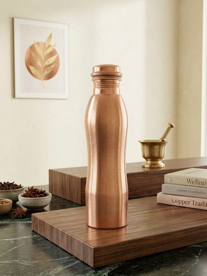 Pure Copper Water Bottle Tamra P005 Glossy Finish, 950 ml धरोहर