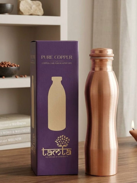 Pure Copper Water Bottle Tamra P005 Glossy Finish, 950 ml धरोहर