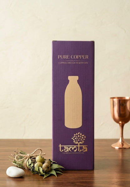 Pure Copper Water Bottle Tamra P005 Glossy Finish, 950 ml धरोहर