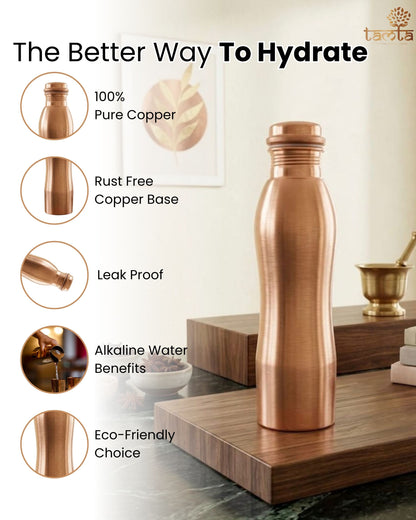 Pure Copper Water Bottle Tamra P005 Glossy Finish, 950 ml धरोहर