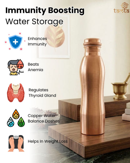 Pure Copper Water Bottle Tamra P005 Glossy Finish, 950 ml धरोहर
