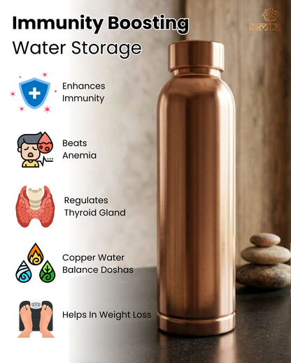 Pure Copper Water Bottle Tamra P006 Matte Finish 950 ml आरोग्य