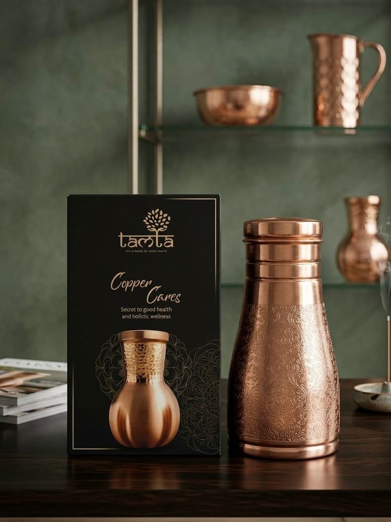 SURAI Handcrafted Matka 950 ml, Matte Finish S003 - ताम्र