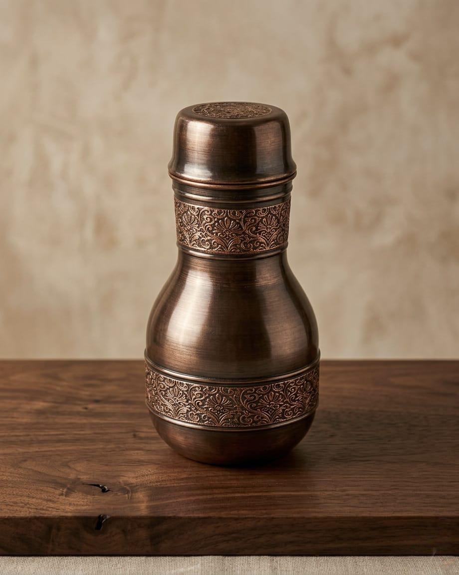 Surahi Copper Bottle 950 ml, Matte Finish S008 - समृद्धि