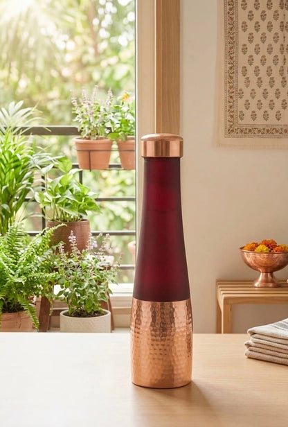 TIVRA T003 Silk Copper Bottle – Half-Hammered Red Edition 950 ml - संस्कार