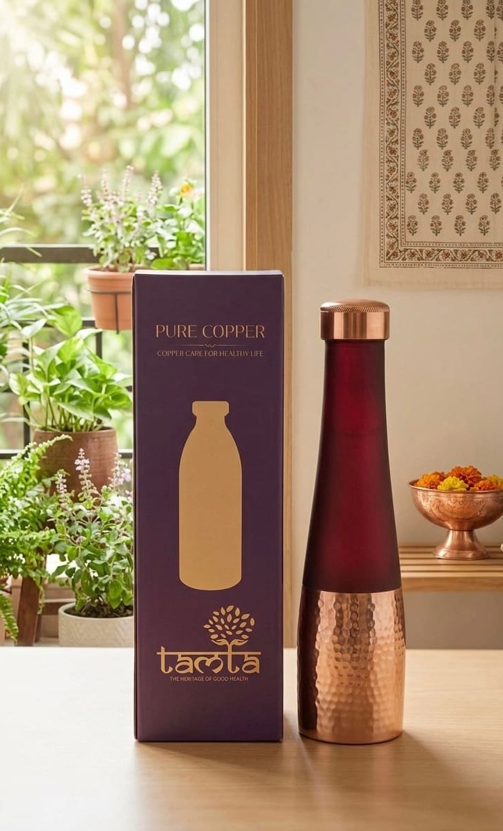 TIVRA T003 Silk Copper Bottle – Half-Hammered Red Edition 950 ml - संस्कार