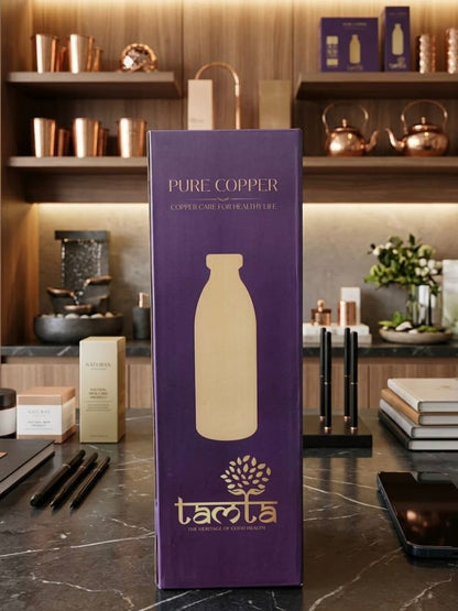 TIVRA Silk Copper Bottle Half-Hammered Green Edition T004 - 950 ml संस्कार