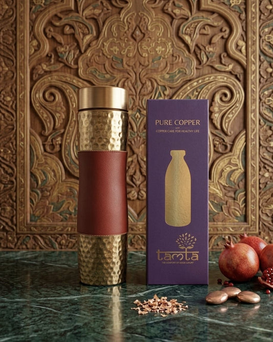 pure copper water bottle 950 ml TAMTA gold finish