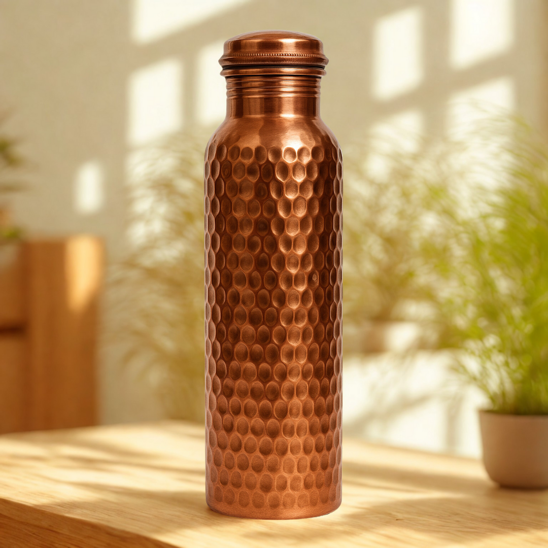 TATVA Hand-Crafted Copper Bottle – Full Hammered