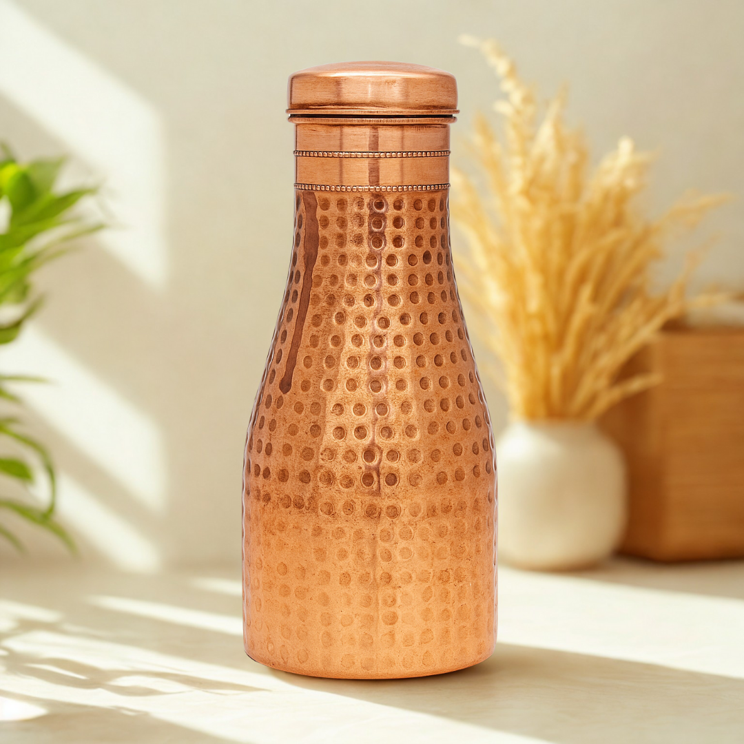 TATVA Full-Hammered Copper Bottle – Model #H008 (950 ml)