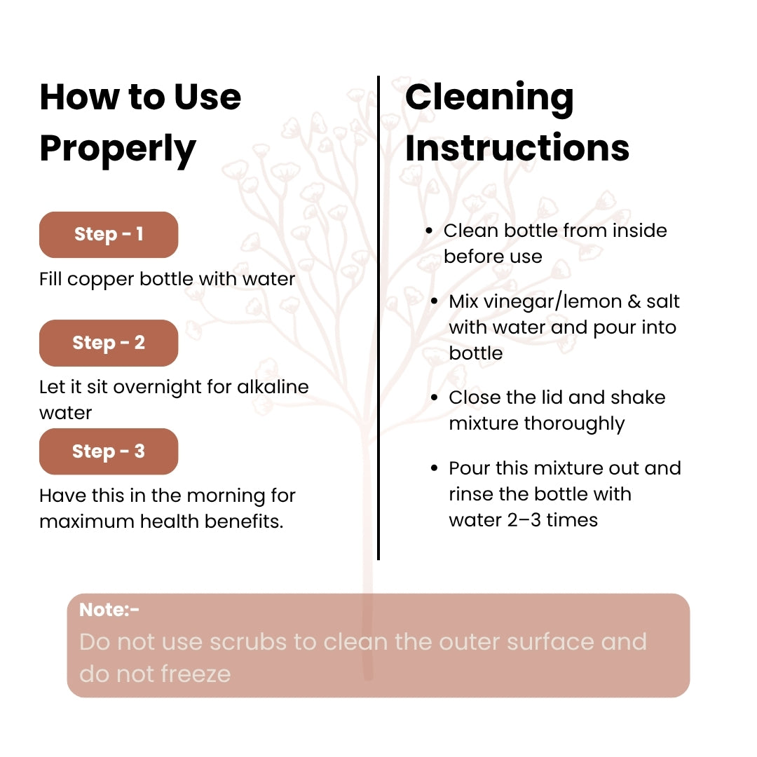 TATVA #H007 – Premium Half-Hammered Copper Bottle (1100 ml)