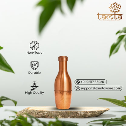 TATVA #H007 – Premium Half-Hammered Copper Bottle (1100 ml)