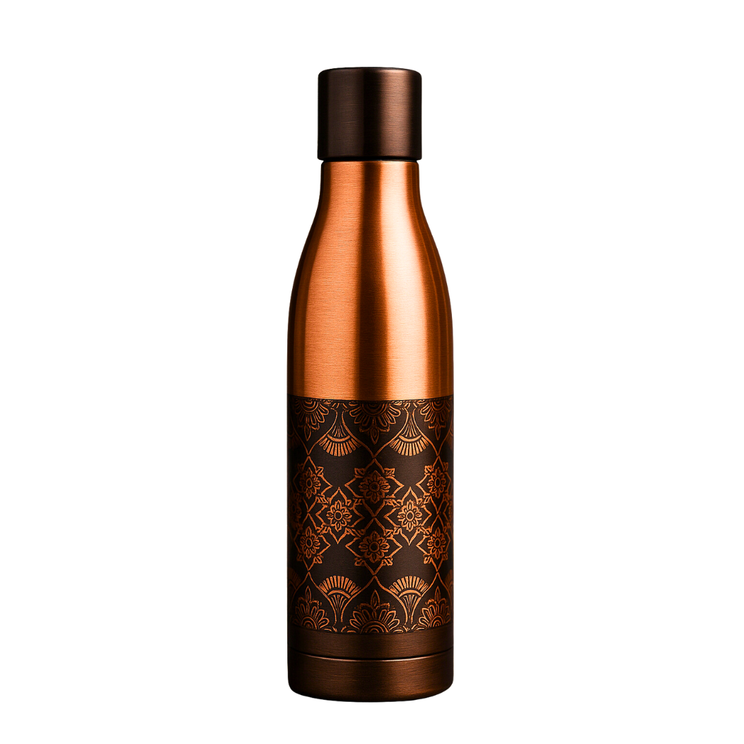 TAVYA Designer Copper Bottle – Glossy Finish