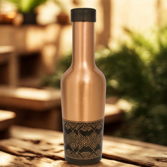 TAVYA Antique Copper Bottle – Glossy Tall Design
